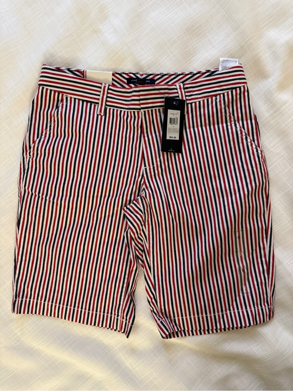 NWT Tommy Hilfiger women striped shorts, Red, white and navy, size 0